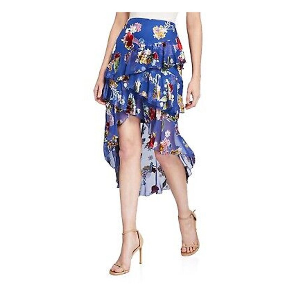 Alice + Olivia Mariel Asymmetrical Ruffle High-Low Skirt - Size 0